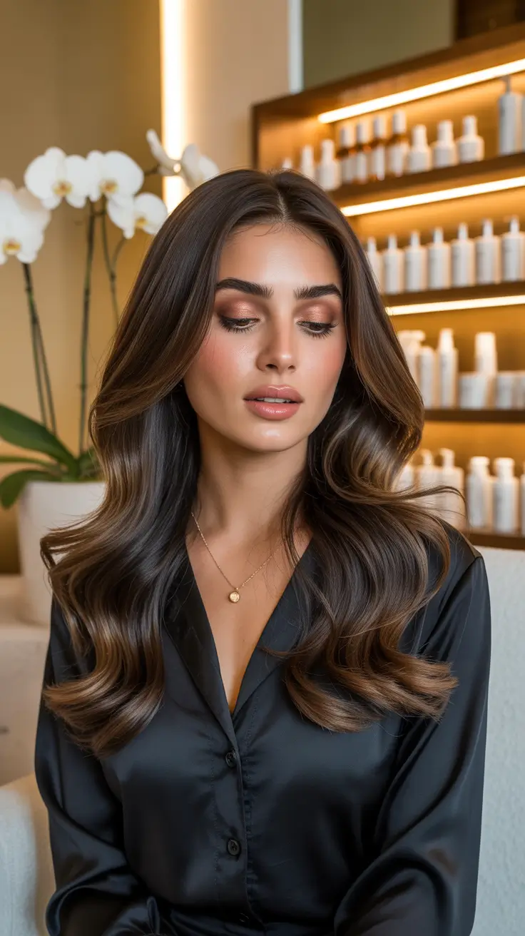 chic mid length haircuts 2026 Glossy Layers with Dimensional Shine