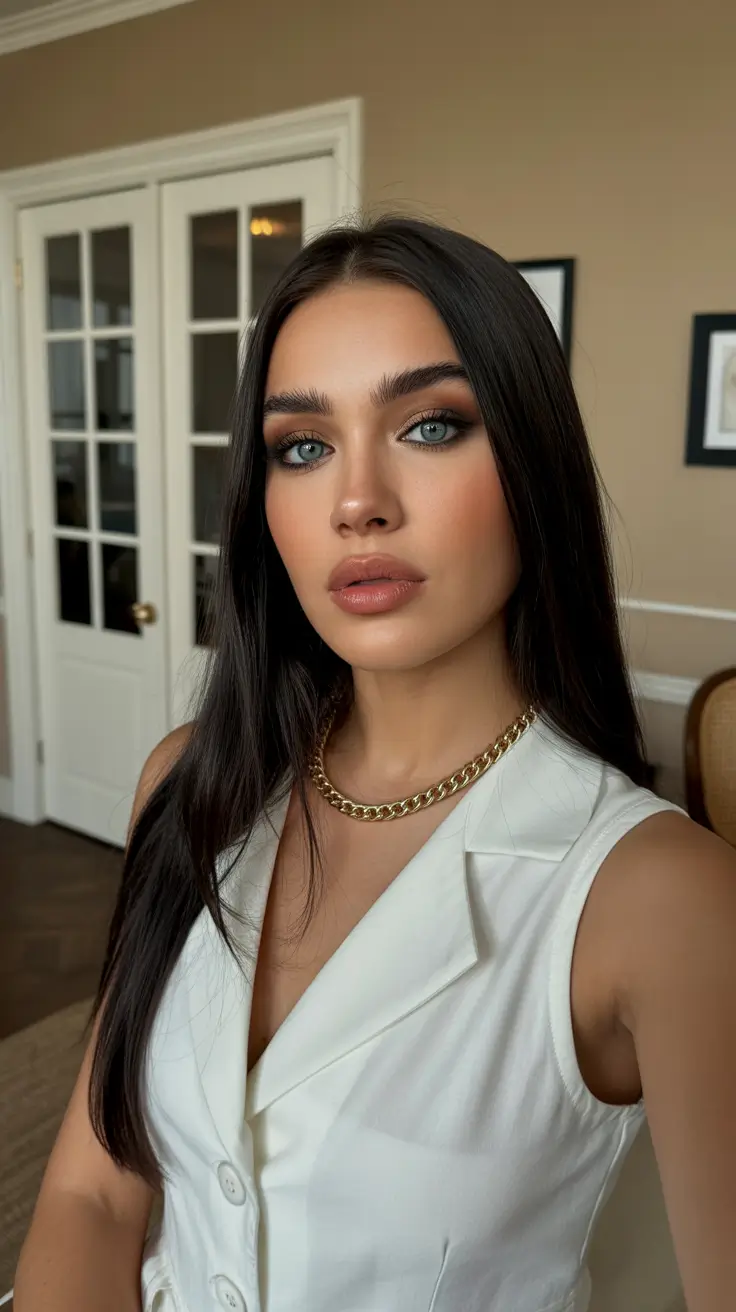 chic mid length haircuts 2026 Classic Elegance with Deep Shine