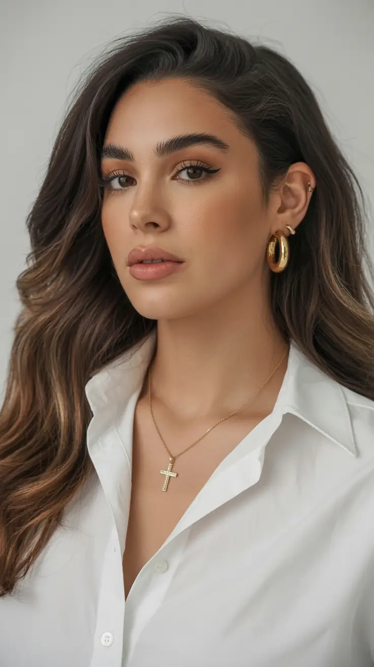 chic mid length haircuts 2026 Soft Waves with Luxe Layers