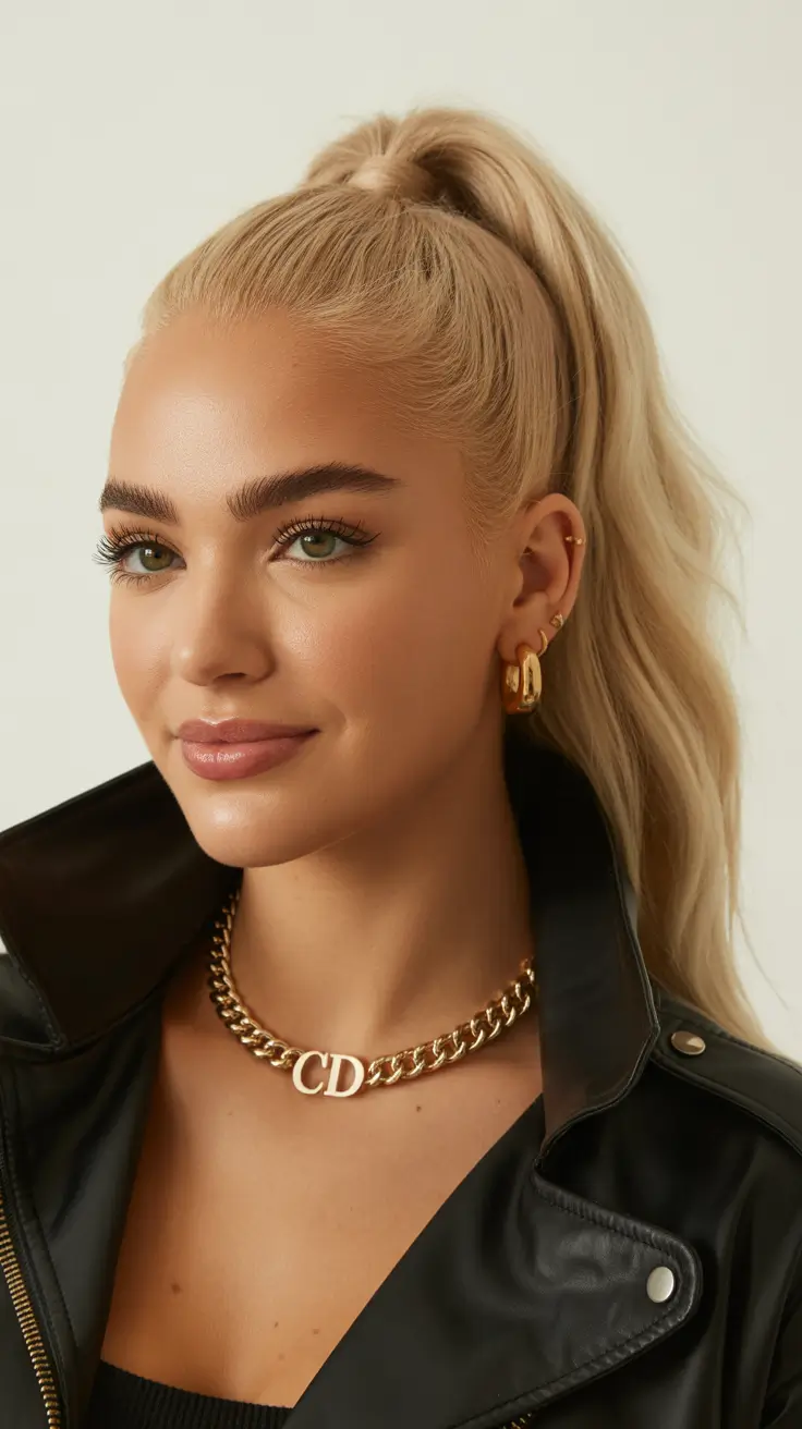 Chic ponytail hairstyles 2026 High Blonde Ponytail With Sleek Lines and Youthful Lift