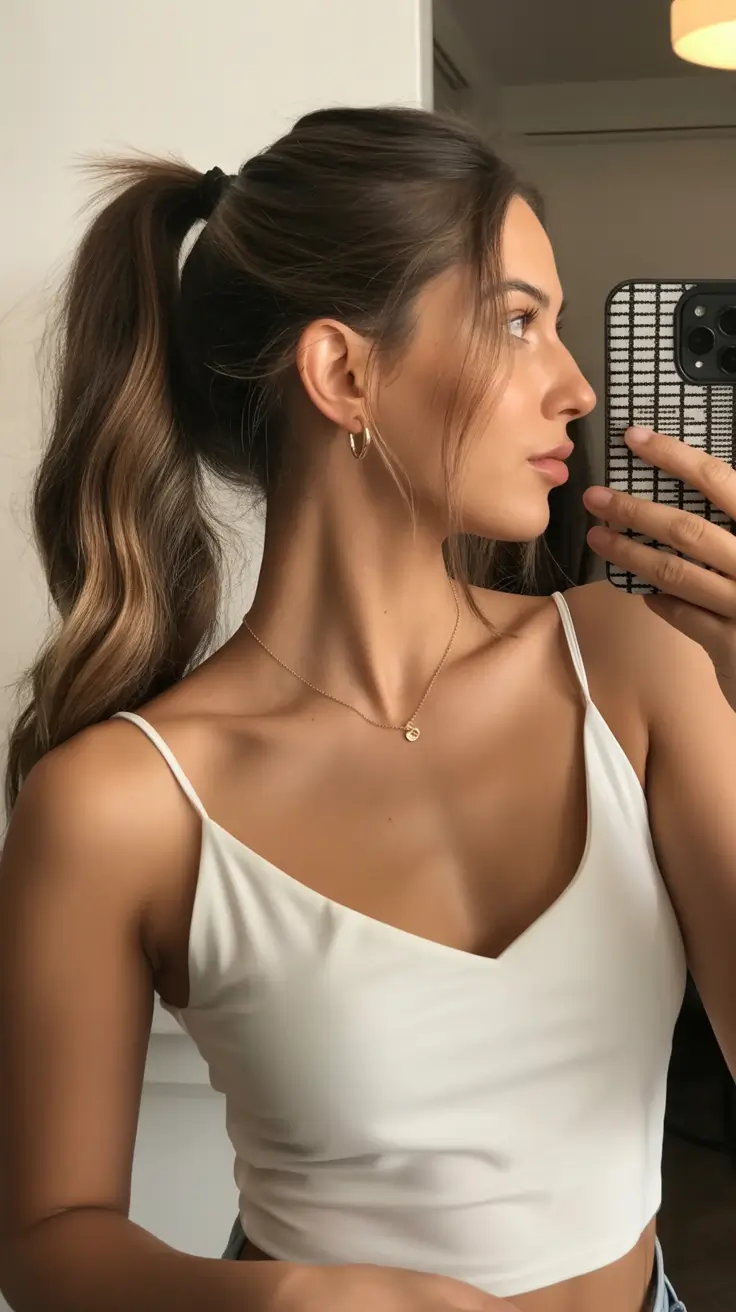 Chic ponytail hairstyles 2026 Soft High Ponytail With Face-Framing Strands