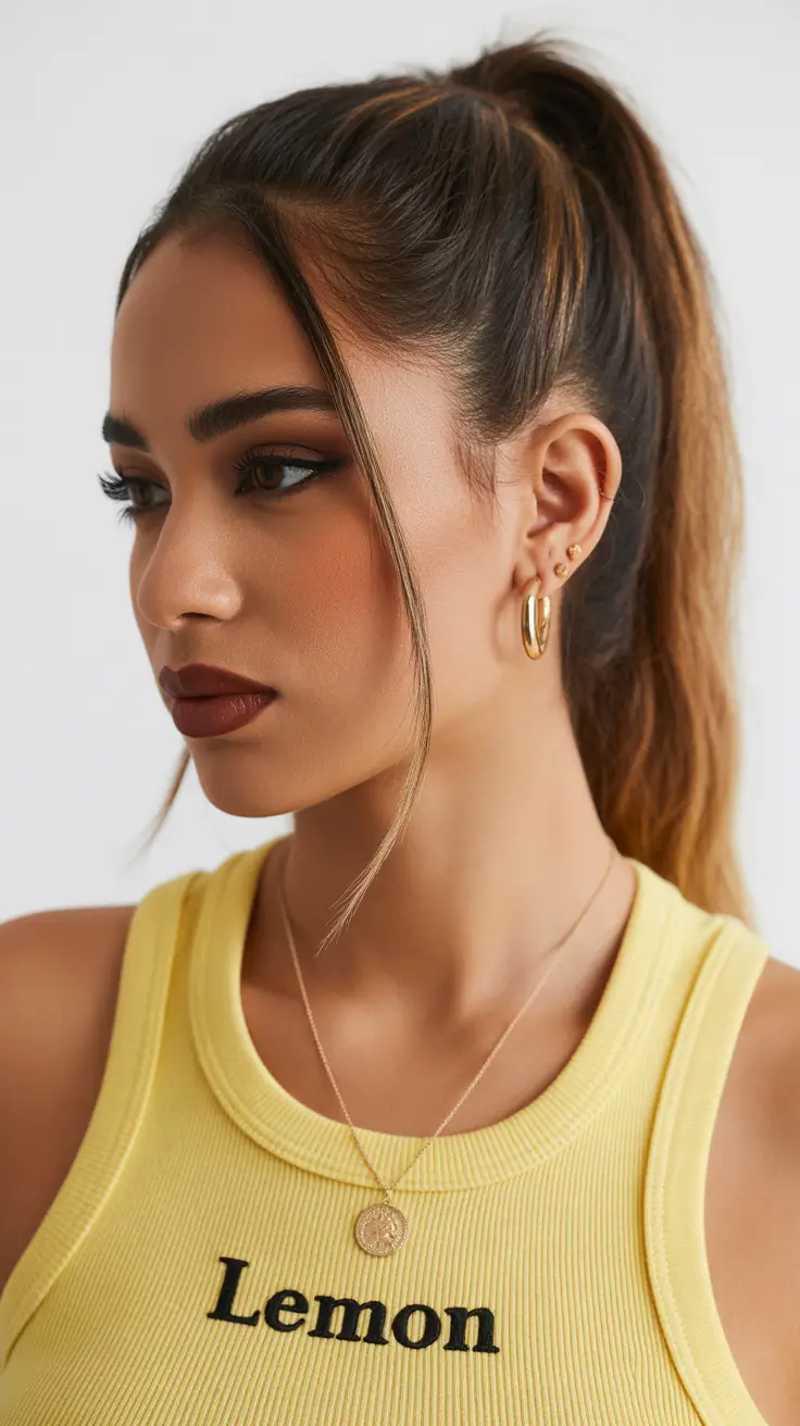 Chic ponytail hairstyles 2026 Soft-Streak High Ponytail With Face-Framing Strands