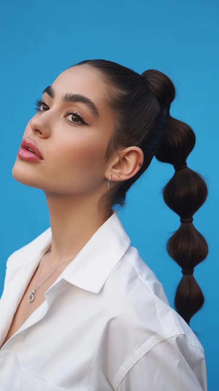 Cute and easy hairstyles 2026 Bubble Ponytail Sleek