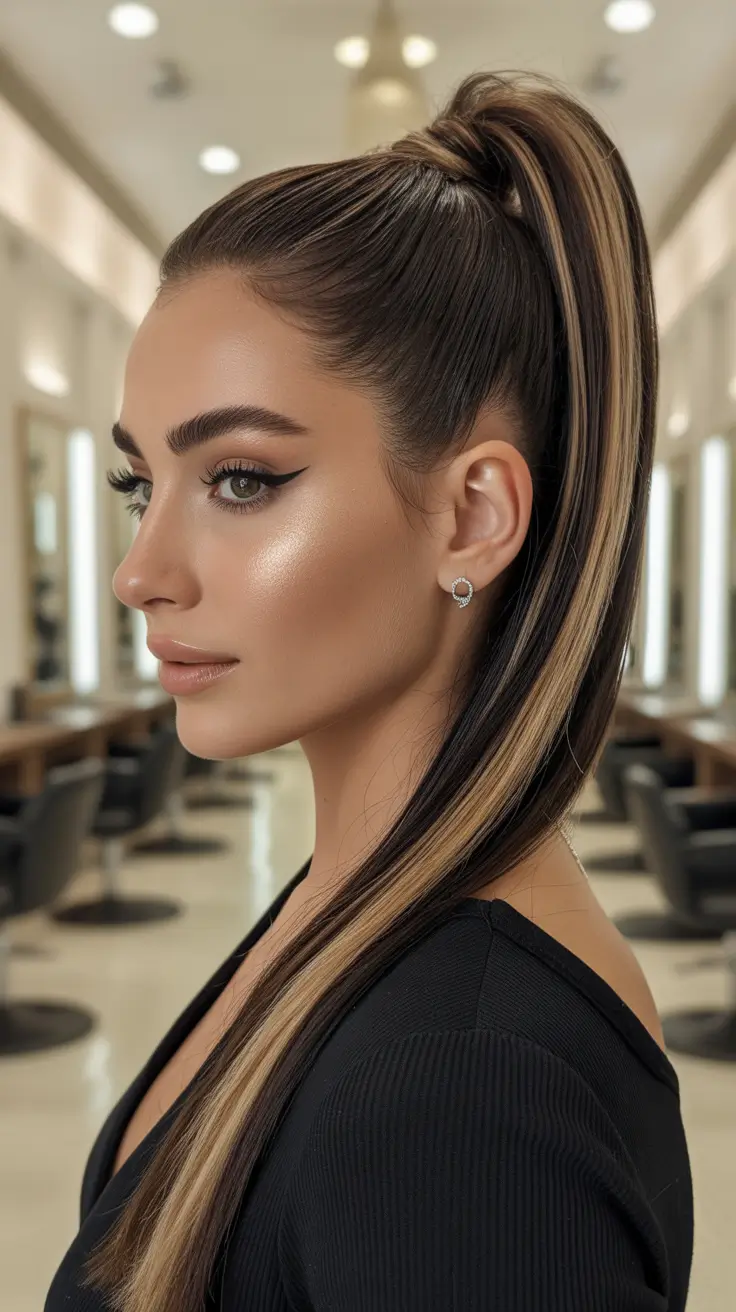 Cute and easy hairstyles 2026 Sleek High Ponytail Highlights