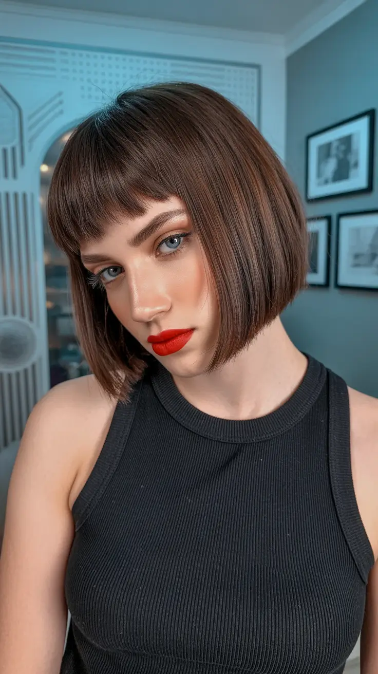 Cute and easy hairstyles 2026 Chic Micro-Bang Bob