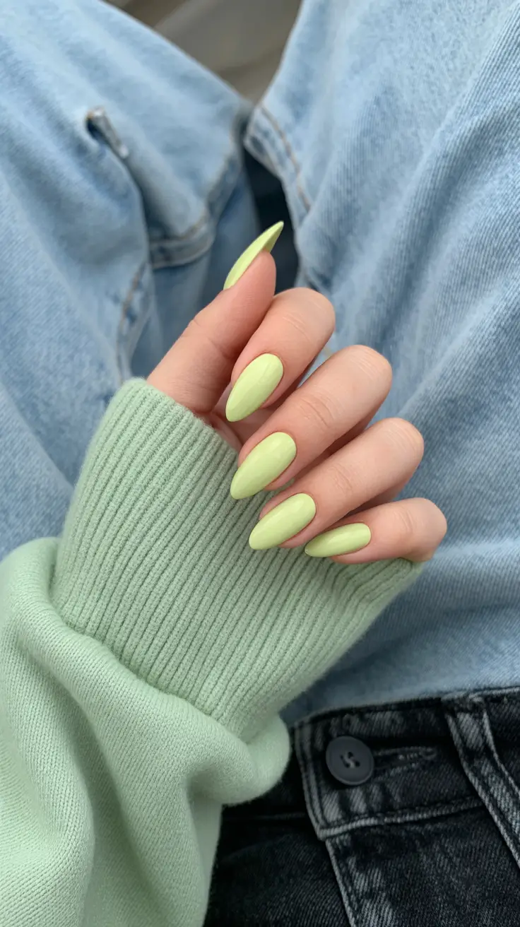 cute pastel nails 2026 Pastel Lemon Almond Shine