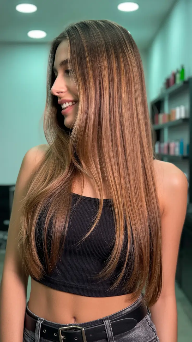Easy haircuts for long hair 2026 Silky Straight Layers With a Subtle Step