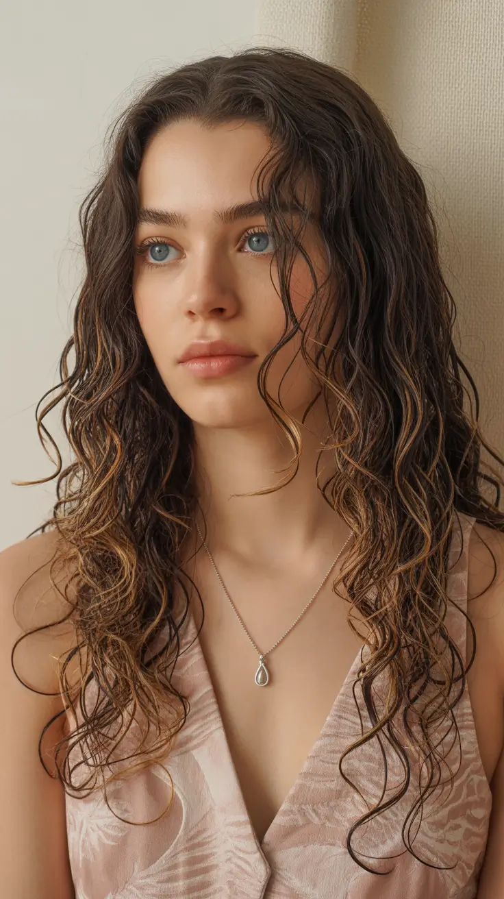 Easy haircuts for long hair 2026 Wet Curl Elegance With Natural Dimension