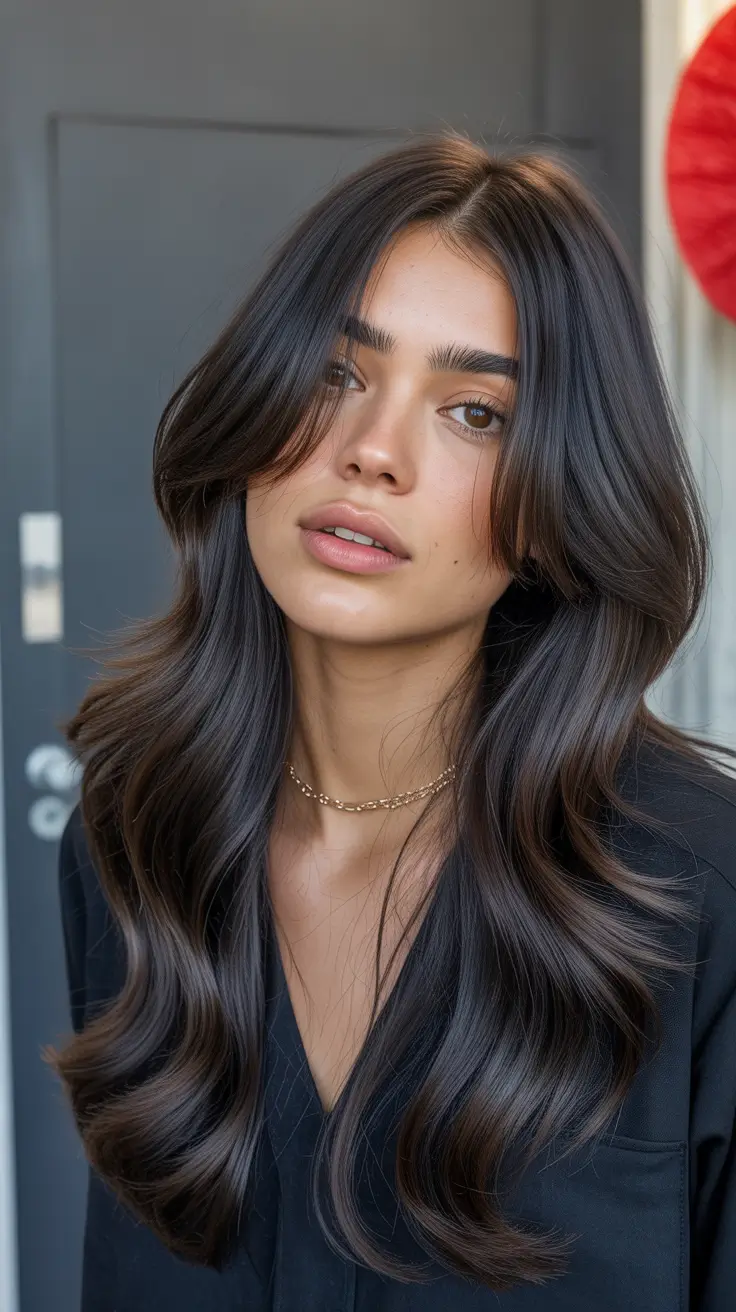 Easy haircuts for long hair 2026 Midnight Butterfly Layers With Curtain Flow