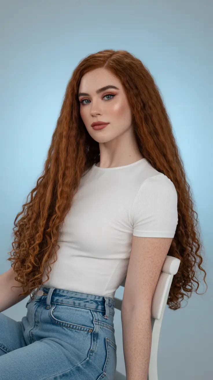 Easy haircuts for long hair 2026 Red Curls With Natural Confidence