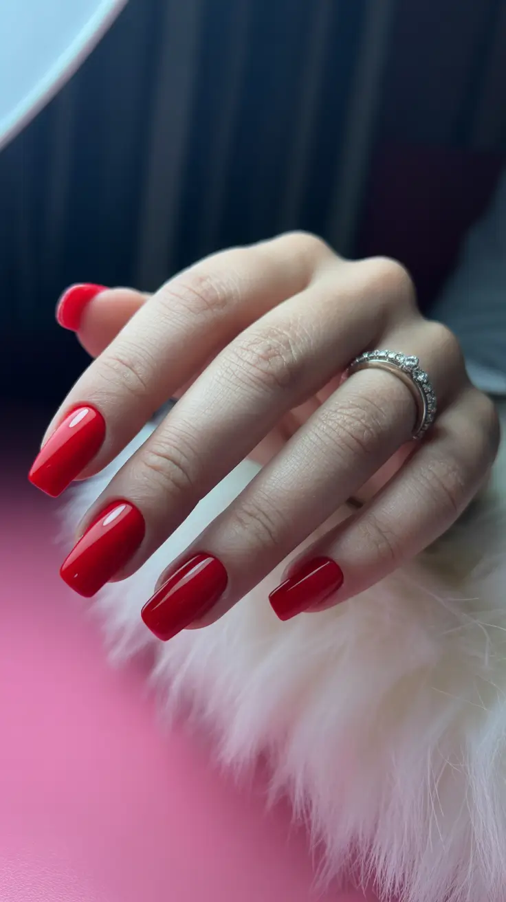 elegant gel nails 2026 Vibrant Ruby Gloss