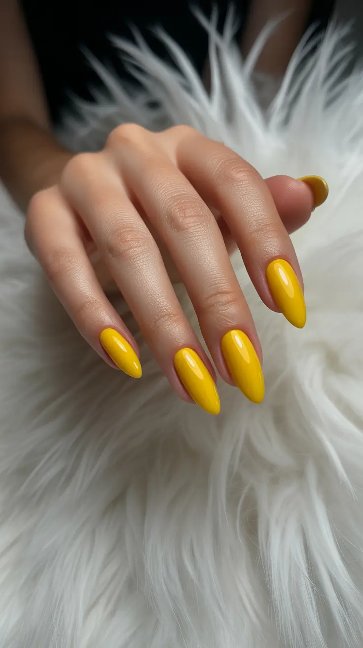 elegant gel nails 2026 Golden Sunrise Almonds