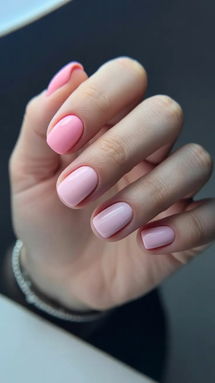 Elegant Short Nails 2026 Soft Pink Gradient Harmony