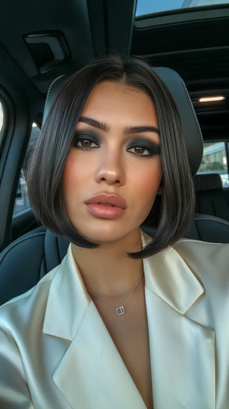 Long bob haircuts ideas 2026 Polished Espresso Power Bob