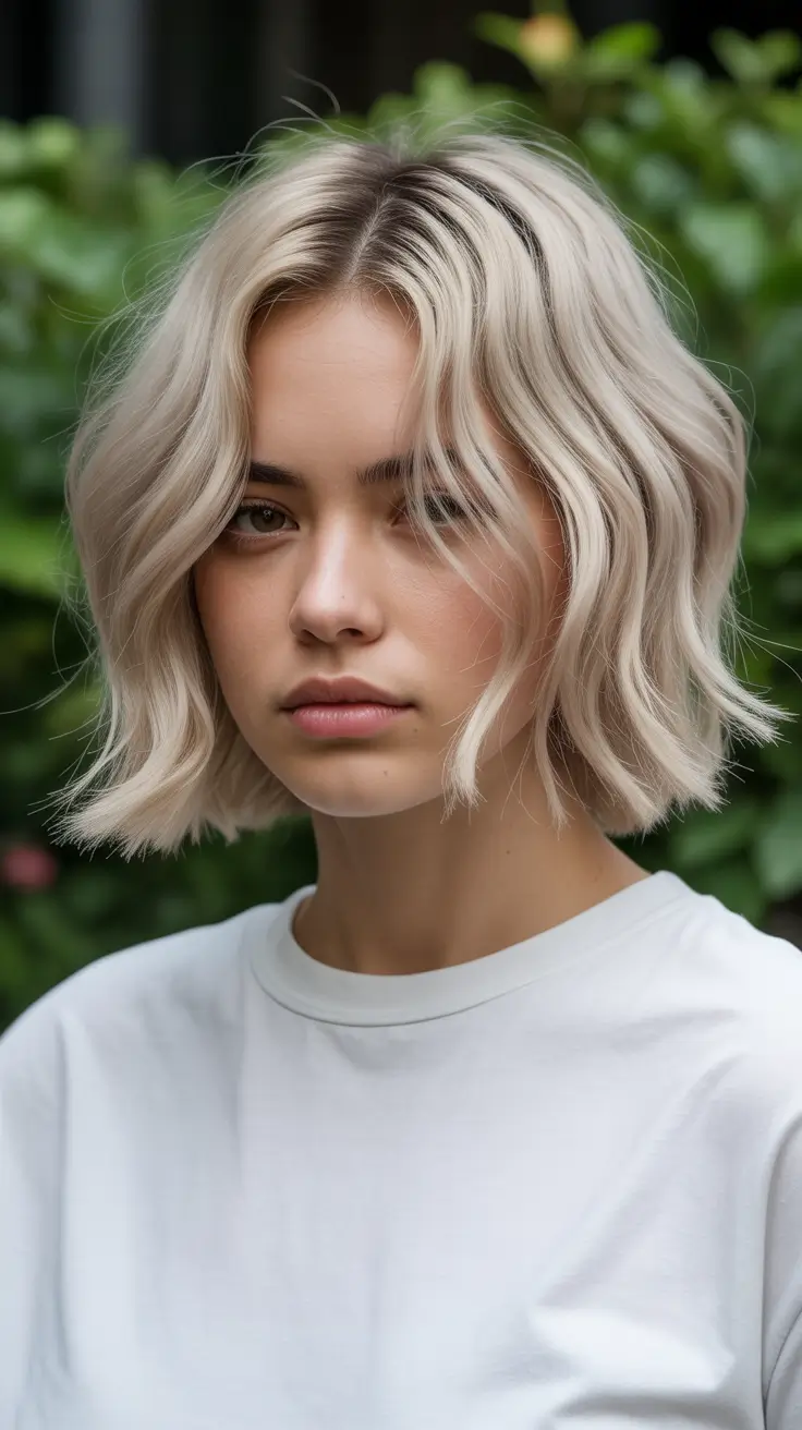 Long bob haircuts ideas 2026 Cool Wavy Blonde Bob