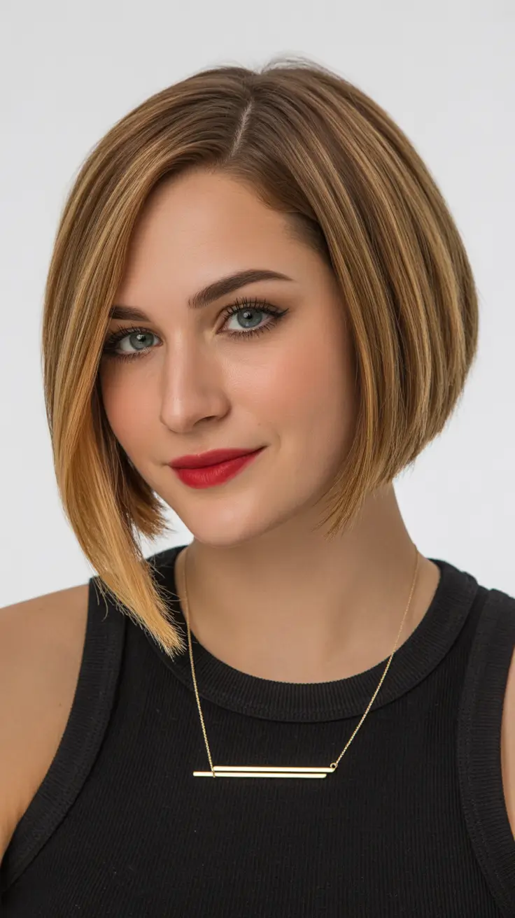 Long bob haircuts ideas 2026 Honey Blonde Angled Bob