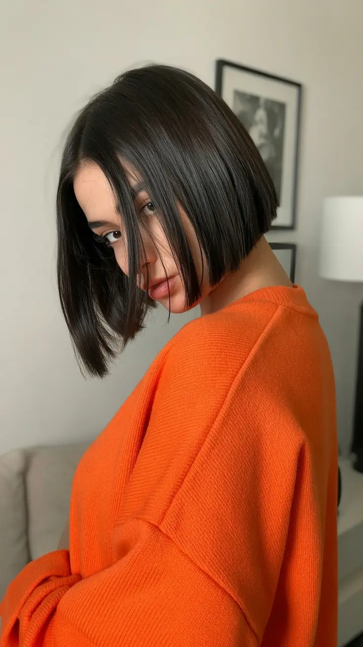 Long bob haircuts ideas 2026 Parisian Edge Bob