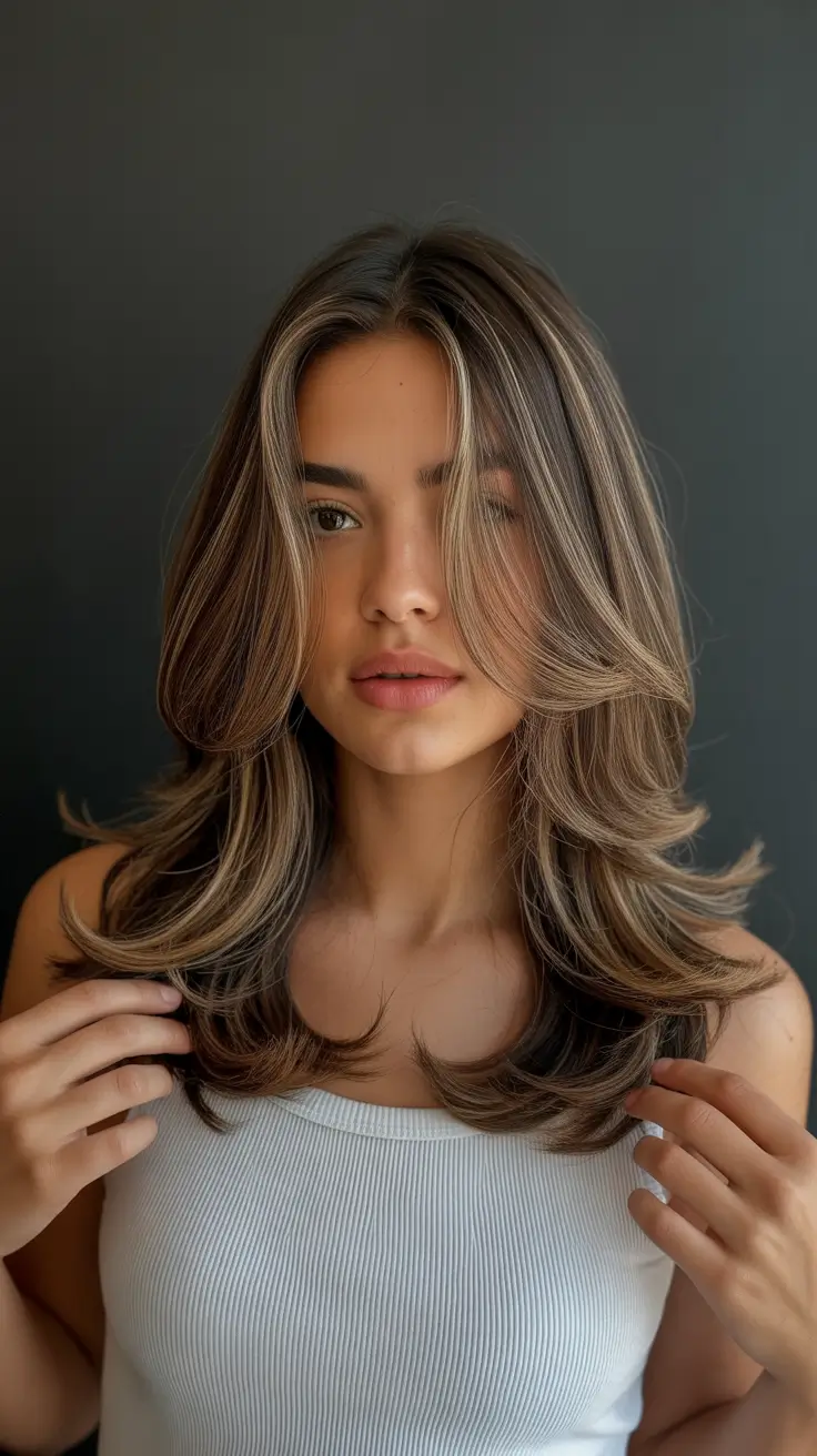 Medium hairstyles for women 2026 Feathered Layered Blowout