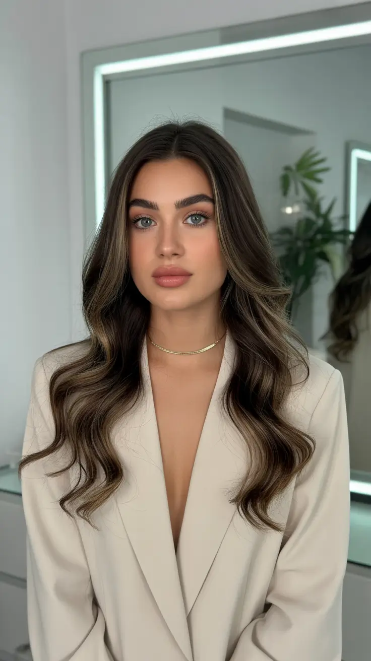 Medium hairstyles for women 2026 Glossy Hollywood Waves