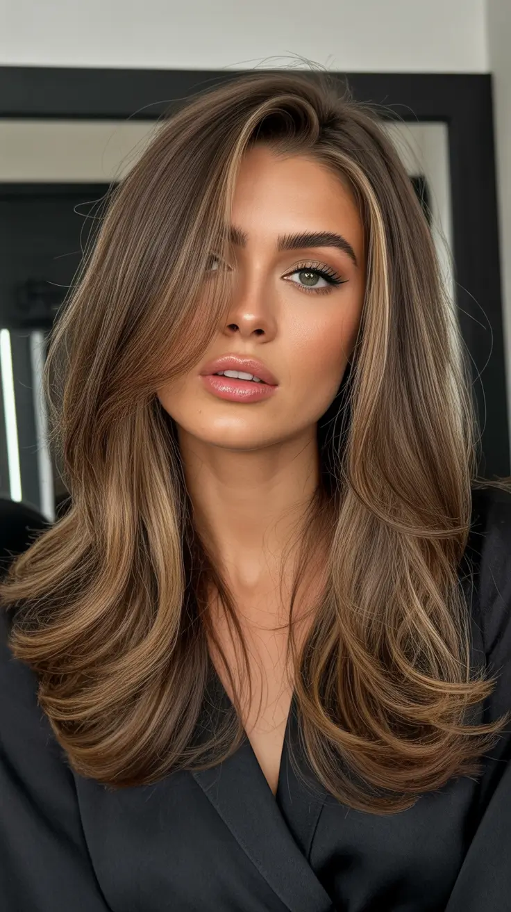 Medium hairstyles for women 2026 Bright Dimensional Blowout Layers