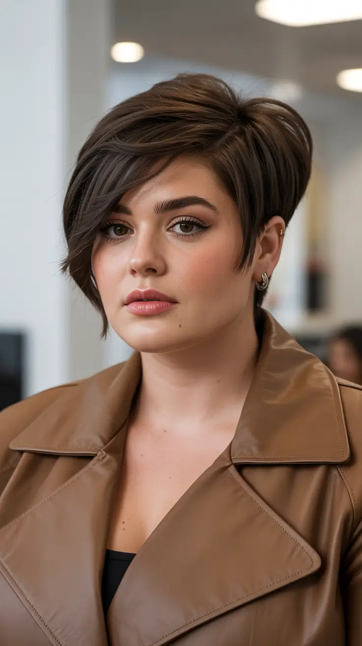 Modern haircuts for plus-size women 2026 Voluminous Short Bob with Modern Texture