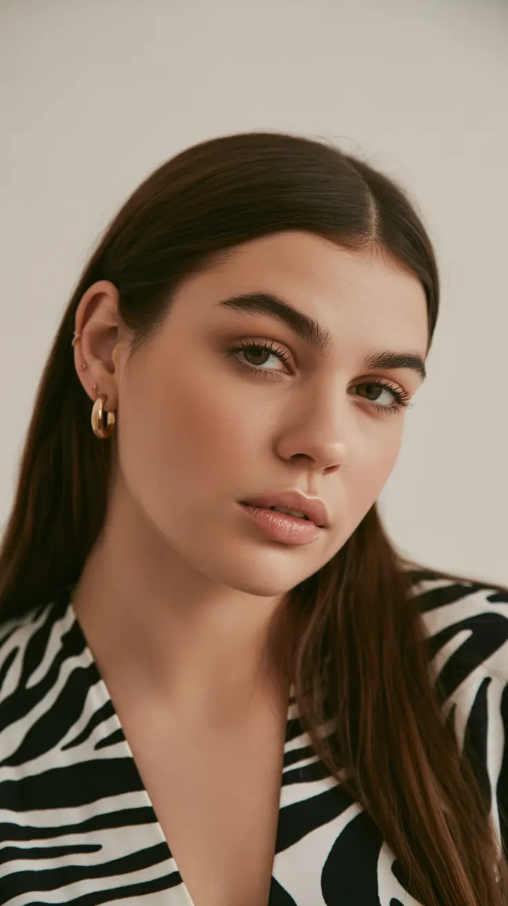 Modern haircuts for plus-size women 2026 Sleek Straight Hair with Minimalist Energy