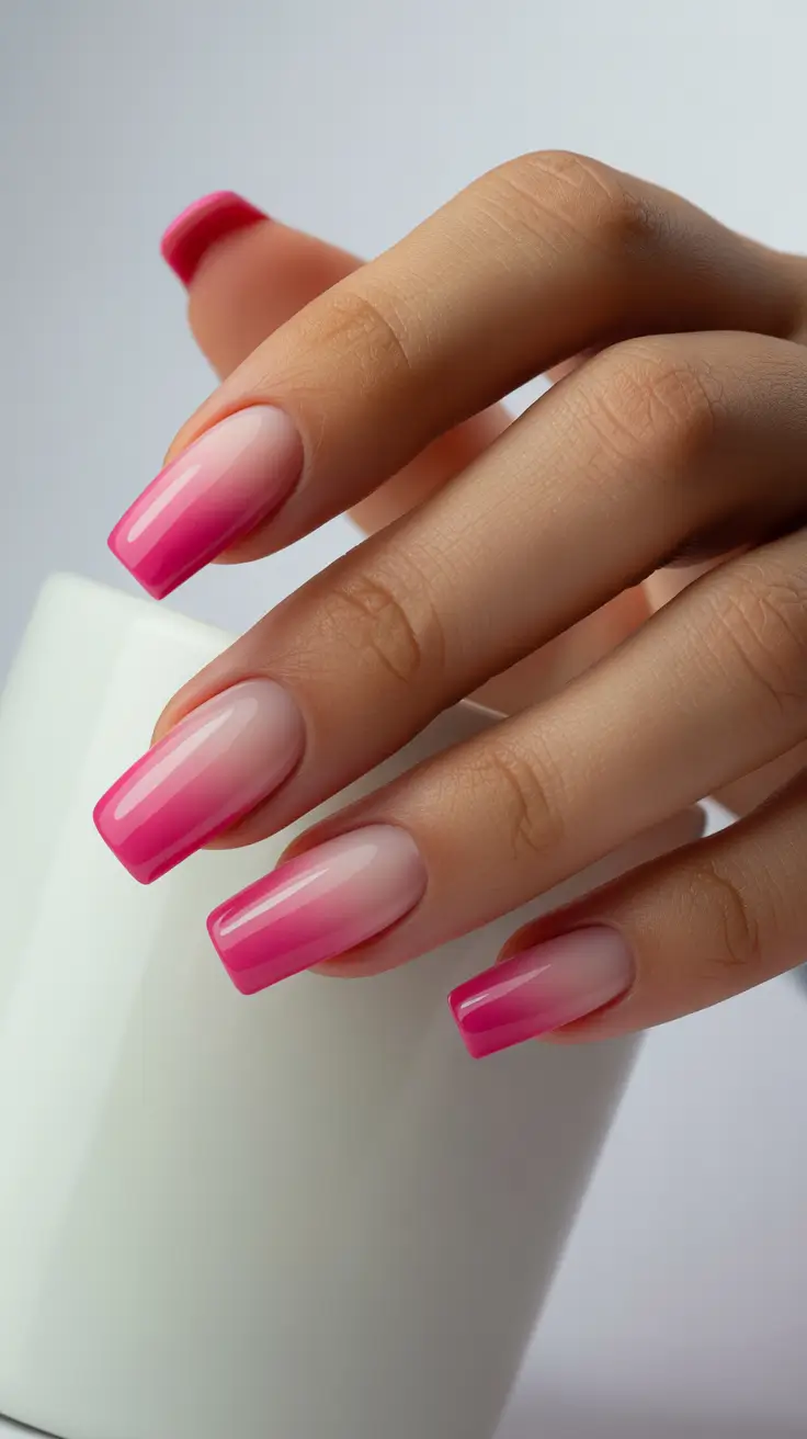 nail design trends 2026 Pink Ombre Nails