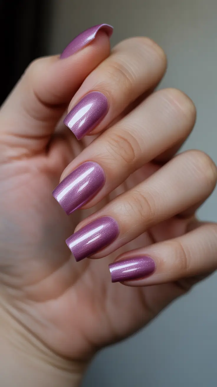 nail design trends 2026 Pearlescent Purple Nails