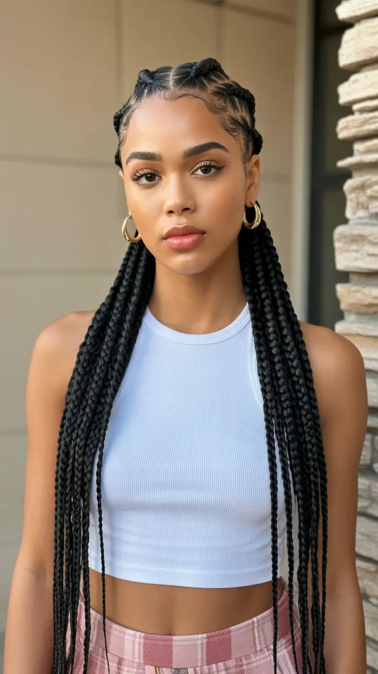 New braided hair looks 2026 Long Classic Box Braids