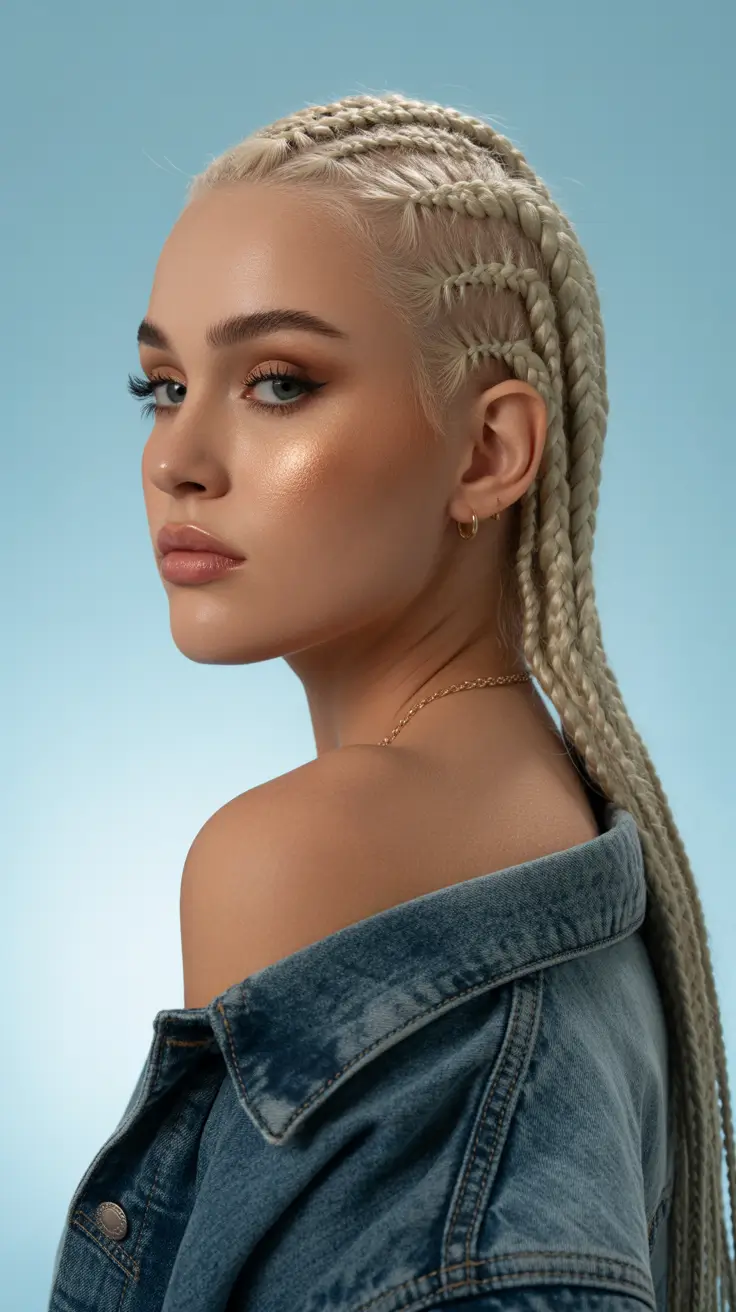New braided hair looks 2026 Platinum Feed In Rows