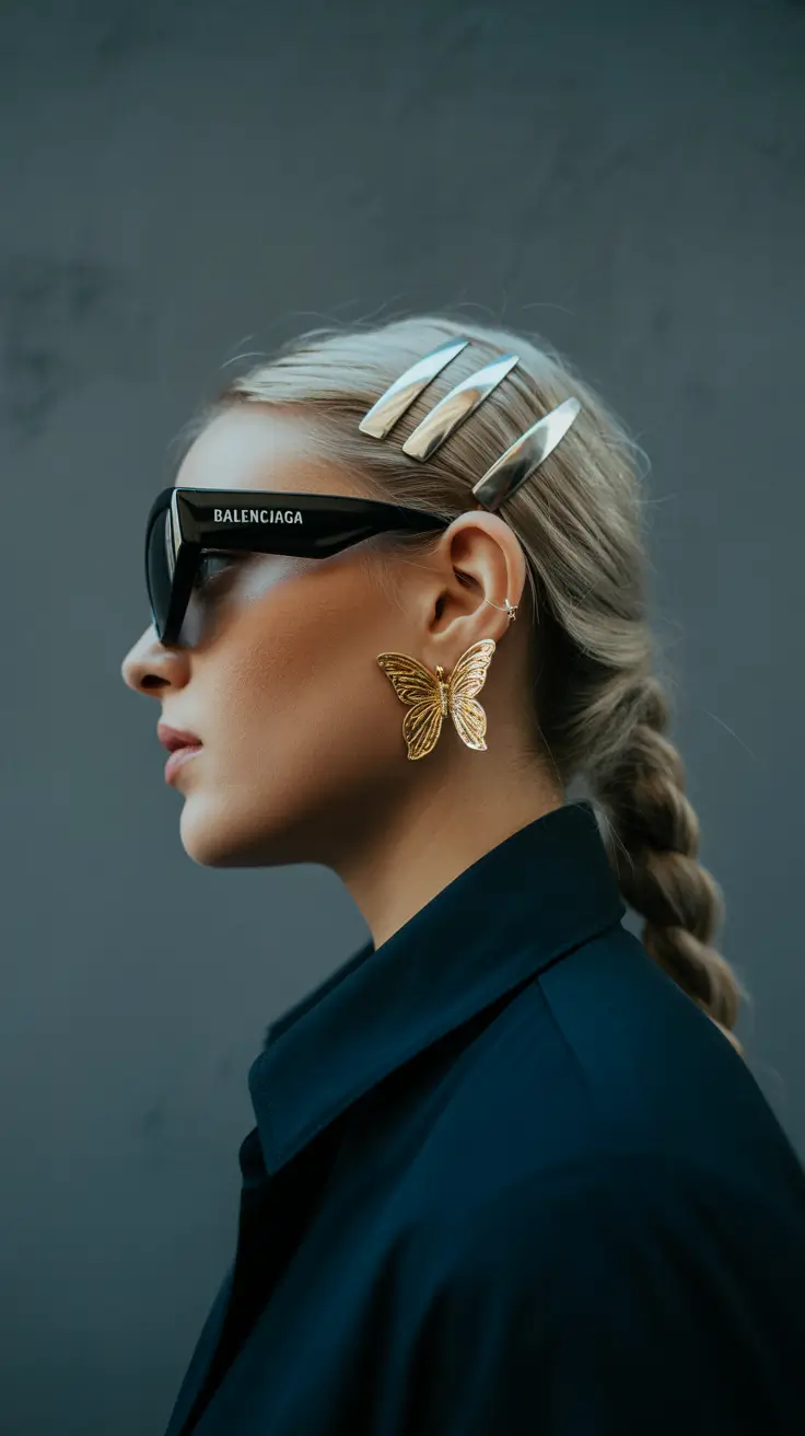 New braided hair looks 2026 Modern Metallic Tail