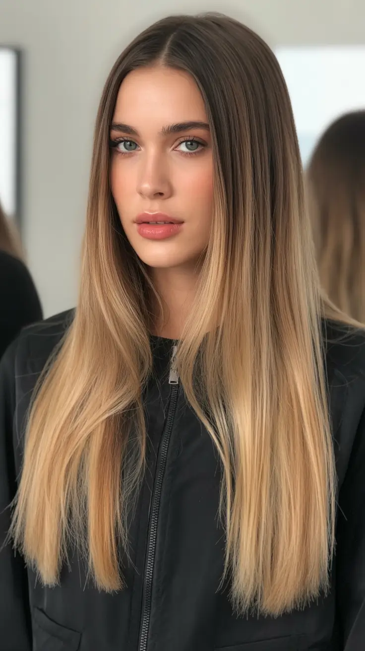 New hairstyle ideas 2026 Lived-In Ombre With Straight Polished Finish