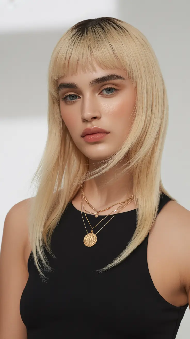 New hairstyle ideas 2026 Blonde Contour Layers With Baby Bangs