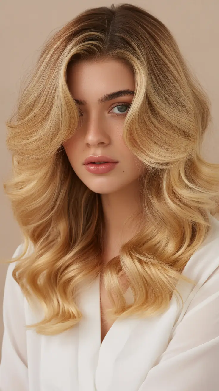 New hairstyle ideas 2026 Golden Hollywood Waves With Soft-Focus Glow