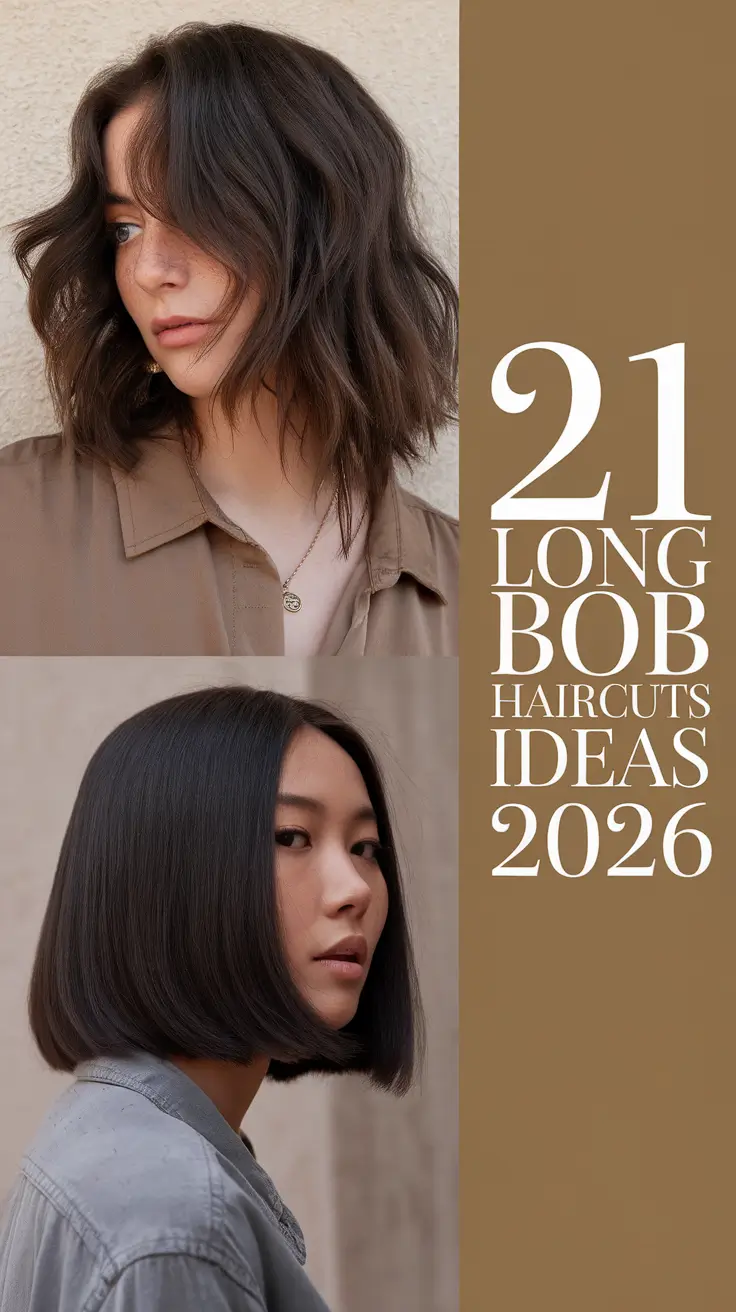 Long Bob Haircuts Ideas 2026: Trendy Wavy & Straight Styles for Every Face Shape