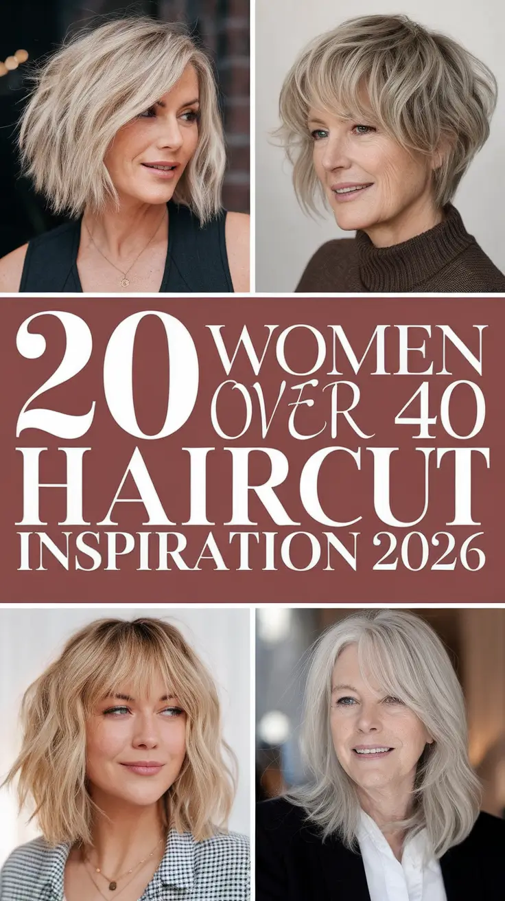 Women Over 40 Haircut Inspiration 2026: Modern, Layered & Low-Maintenance Looks for Every Style