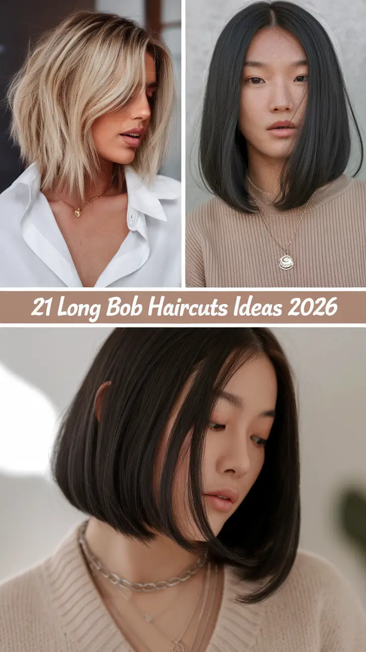 Long Bob Haircuts Ideas 2026: Trendy Wavy & Straight Styles for Every Face Shape