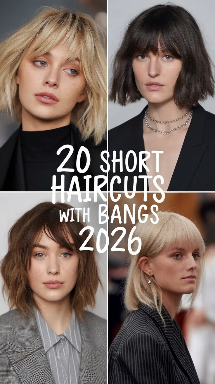 Short Haircuts with Bangs 2026: Fresh Bob and Layered Styles You’ll Fall In Love With