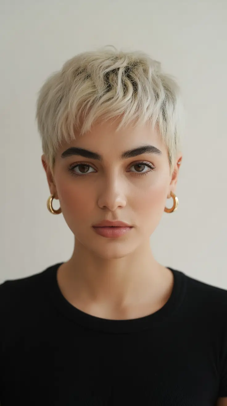 Short haircut inspiration 2026 Frosted Micro Pixie