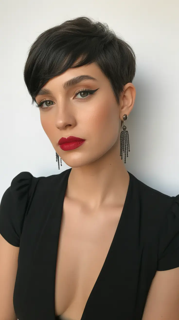 Short haircut inspiration 2026 Classic Jet Pixie With Attitude