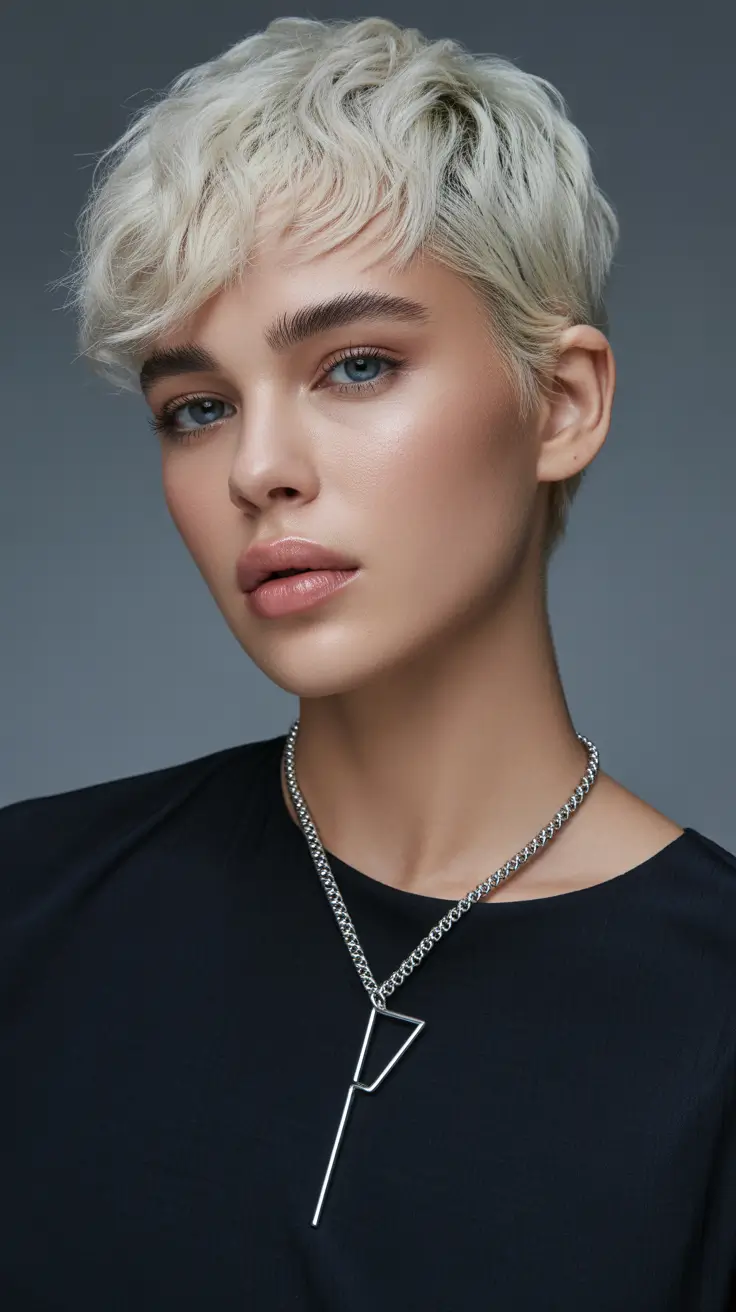 Short haircut inspiration 2026 Icy Textured Pixie