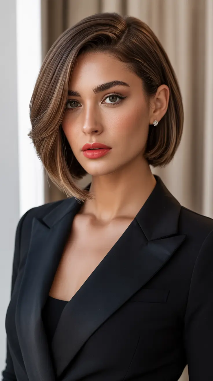Short haircut inspiration 2026 Polished Caramel Bob