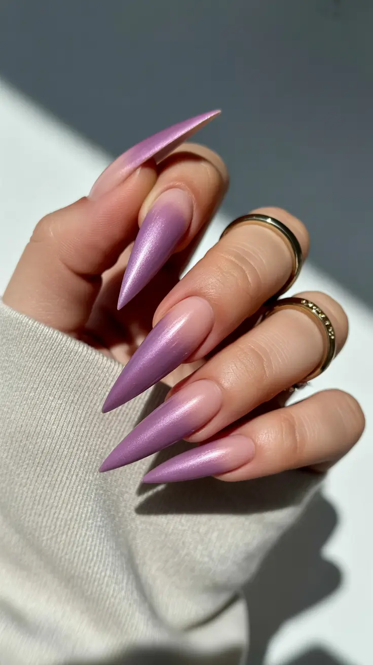 stiletto nails for 2026 Soft Lilac Glow