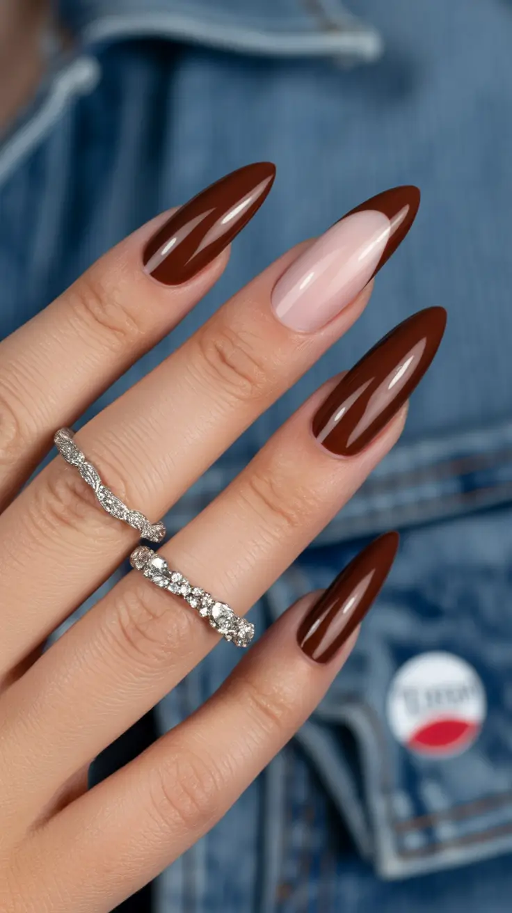 stiletto nails for 2026 Espresso Charm