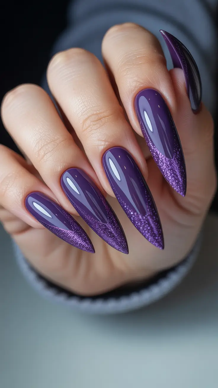 stiletto nails for 2026 Velvet Violet Glam