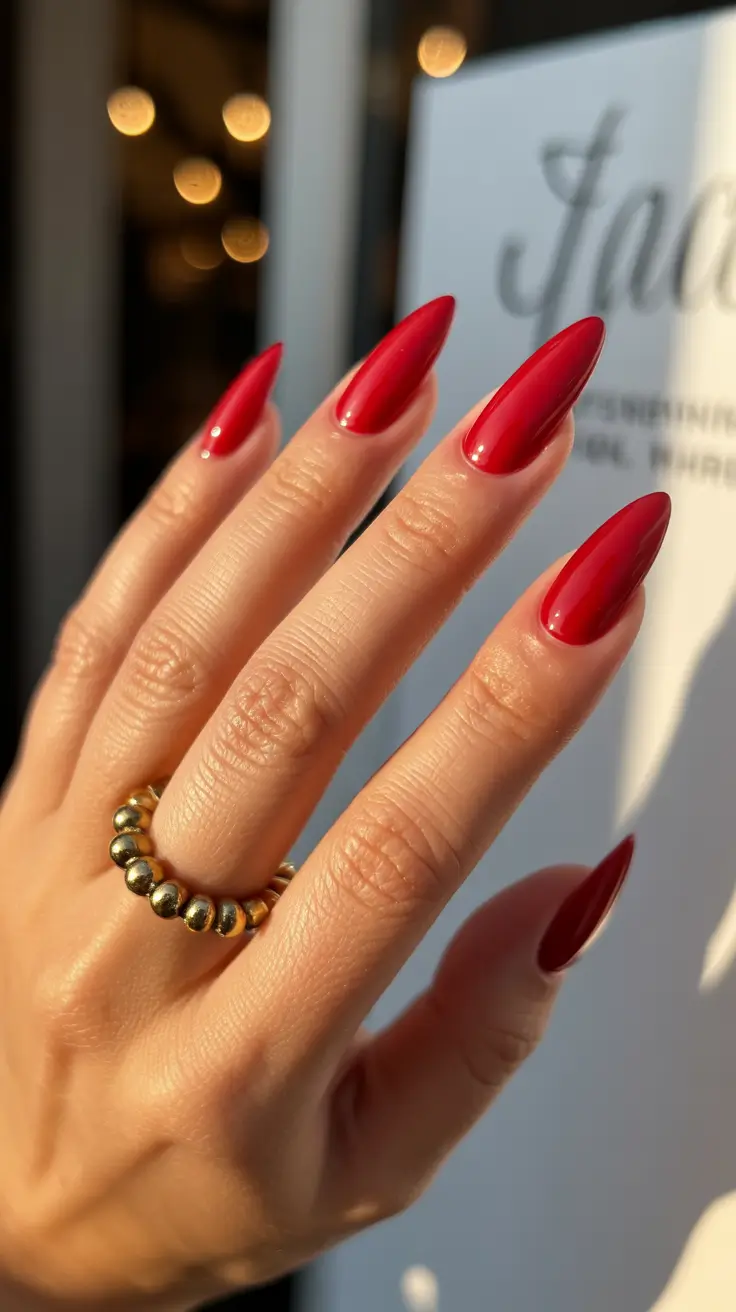 stylish almond nails 2026 Candy Apple Almond Radiance