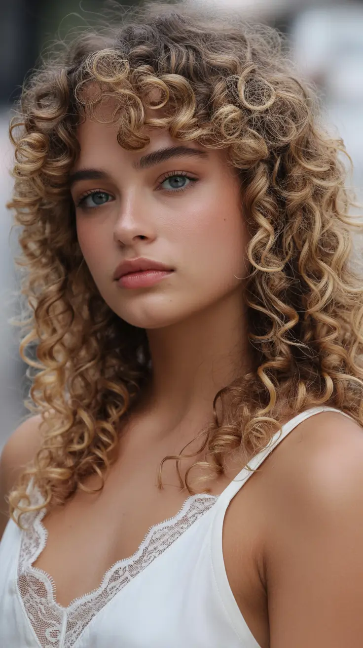 Stylish curly hairstyles 2026 Golden Ringlet Curls With Baby Fringe Softness