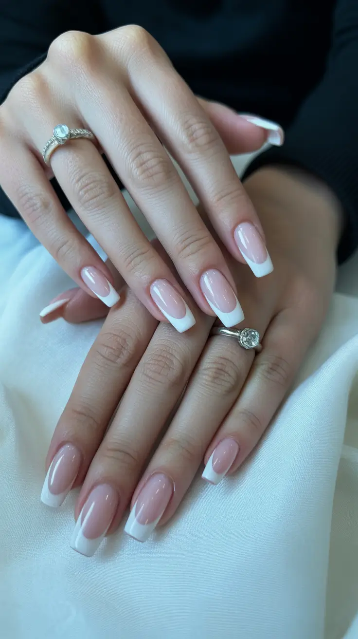 stylish French nails 2026 Soft White French for Everyday Elegance