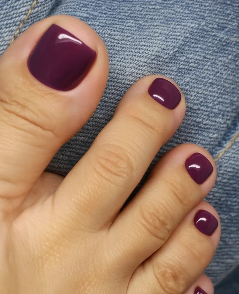 toe nails ideas 2026 Plum Gloss Luxury
