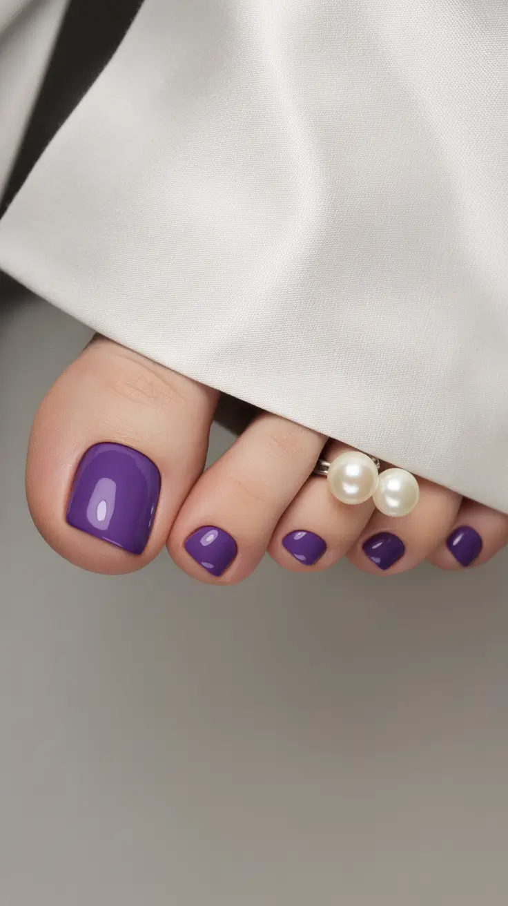 toe nails ideas 2026 Royal Violet Shine
